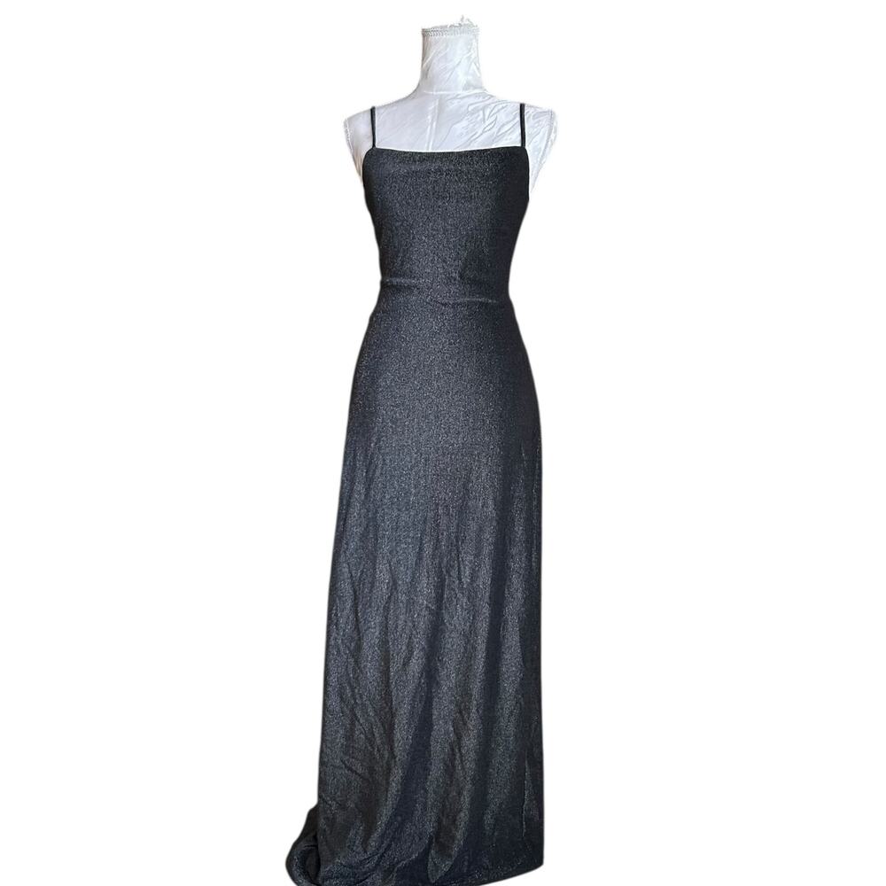 Vintage Sparkling Metallic Cutout Bodycon Dress Womens Sz XS Formal Lace Back - Picture 2 of 16